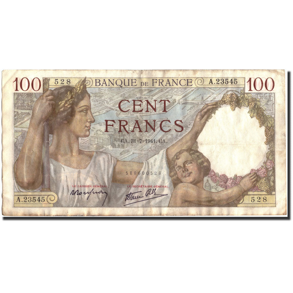 Frankreich, 100 Francs, 100 F 1939-1942 ''Sully'', 1941, 1941-07-31, S