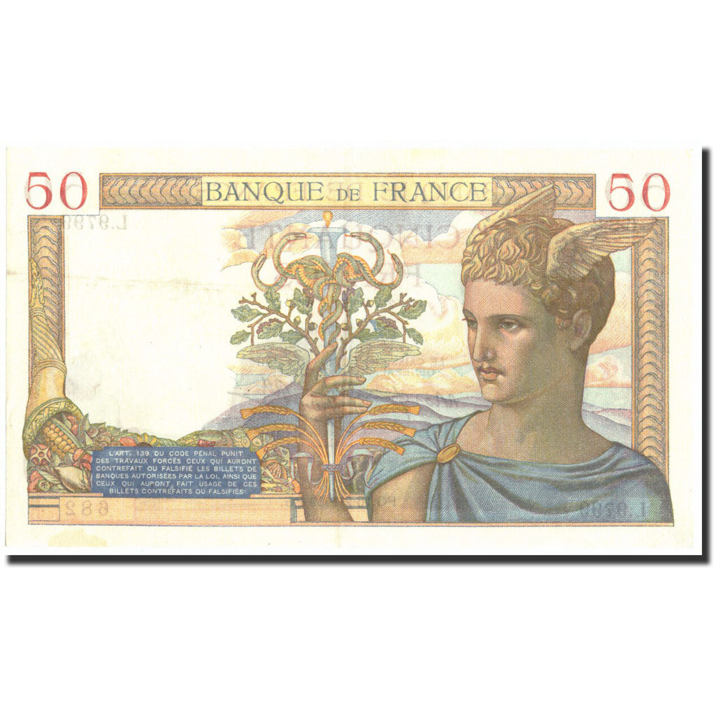 Francia, 50 Francs, 50 F 1934-1940 ''Cérès'', 1939, 1939-02-16, SPL