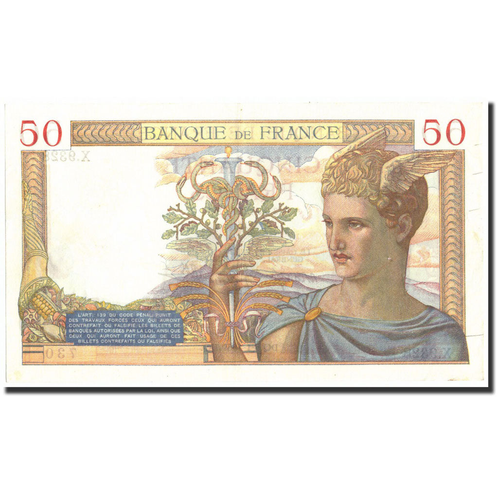 Francia, 50 Francs, 50 F 1934-1940 ''Cérès'', 1939, 1939-01-05, BB+