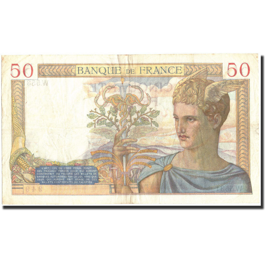 Francia, 50 Francs, 50 F 1934-1940 ''Cérès'', 1937, 1937-01-28, BB
