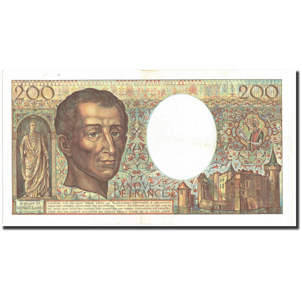 Francja, 200 Francs, Montesquieu, 1985, 1985, AU(50-53), Fayette:70.5, KM:155a