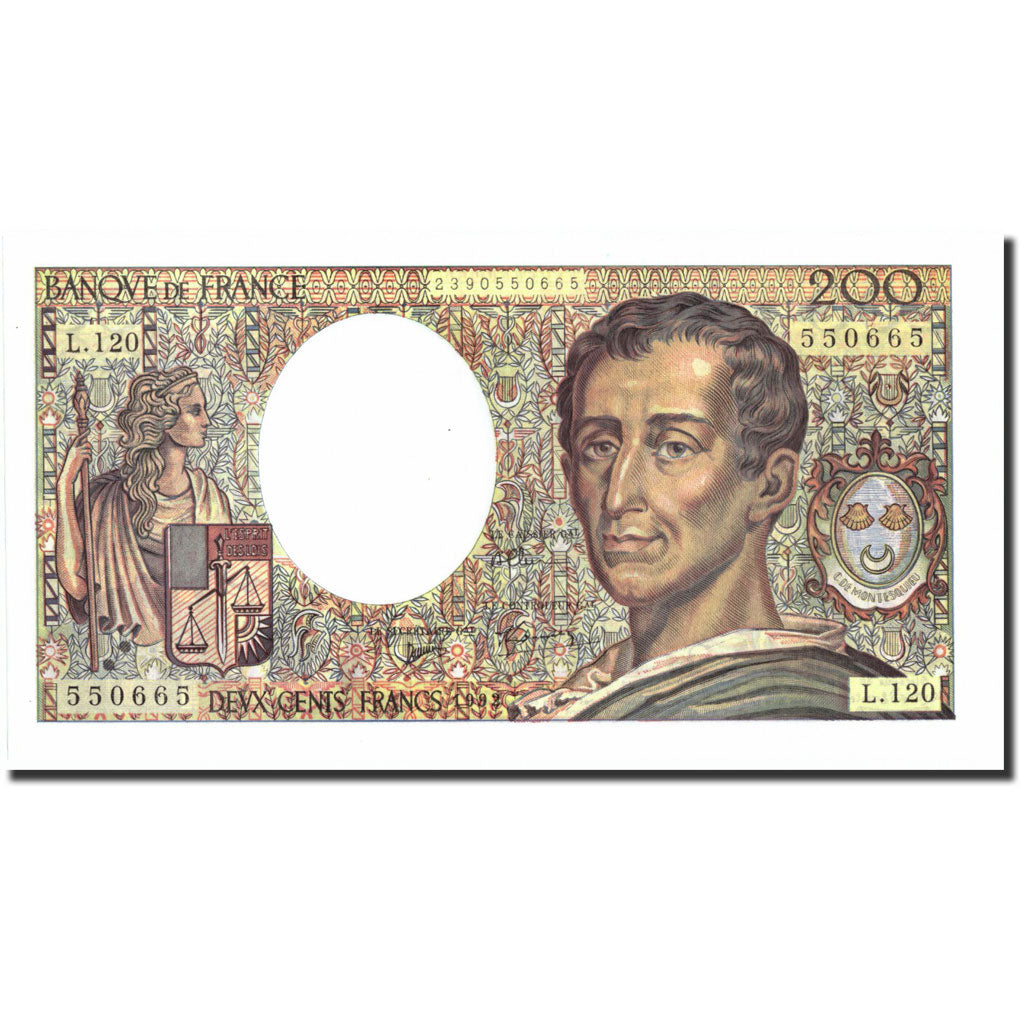 Francia, 200 Francs, 200 F 1981-1994 ''Montesquieu'', 1992, 1992, SPL+