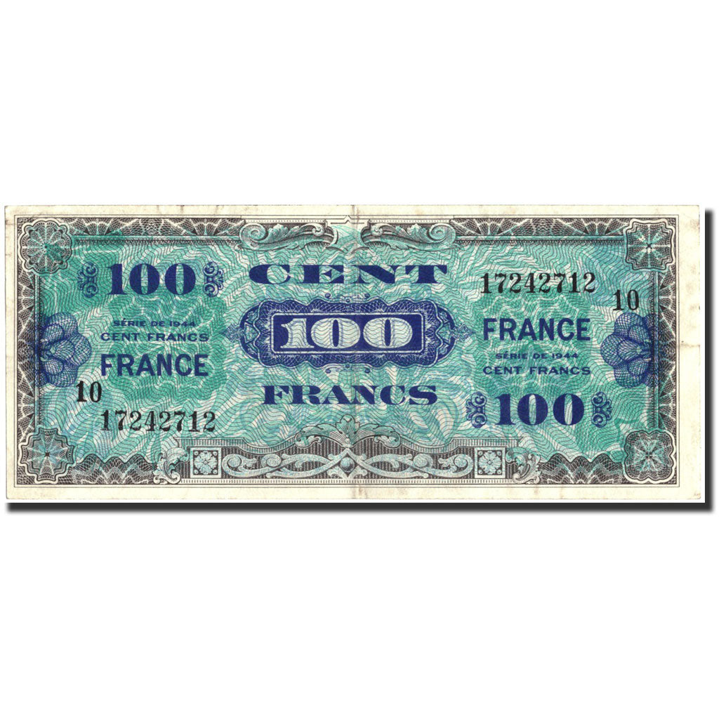 France, 100 Francs, 1945 Verso France, 1945, 1945, EF(40-45), Fayette:VF25.10