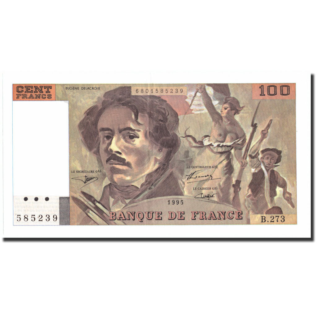 France, 100 Francs, 100 F 1978-1995 ''Delacroix'', 1995, 1995, UNC(60-62)