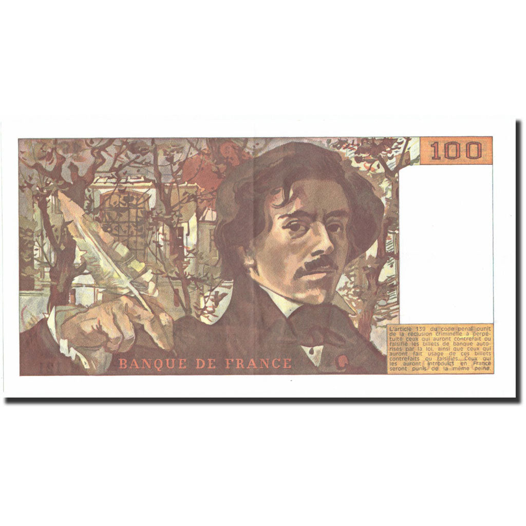 Francja, 100 Francs, Delacroix, 1987, 1987, UNC(63), Fayette:69.11, KM:154c