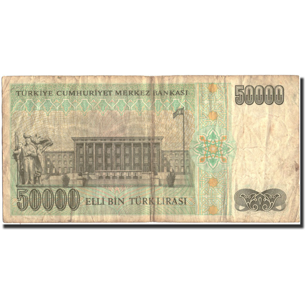 Biljet, Turkije, 50,000 Lira, 1995, 1995, KM:204, TB