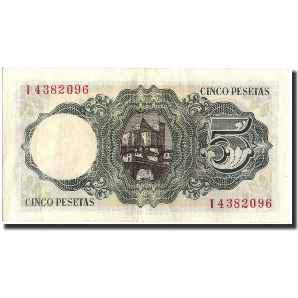 Banknote, Spain, 5 Pesetas, 1951, 1951-08-16, KM:140a, AU(55-58)