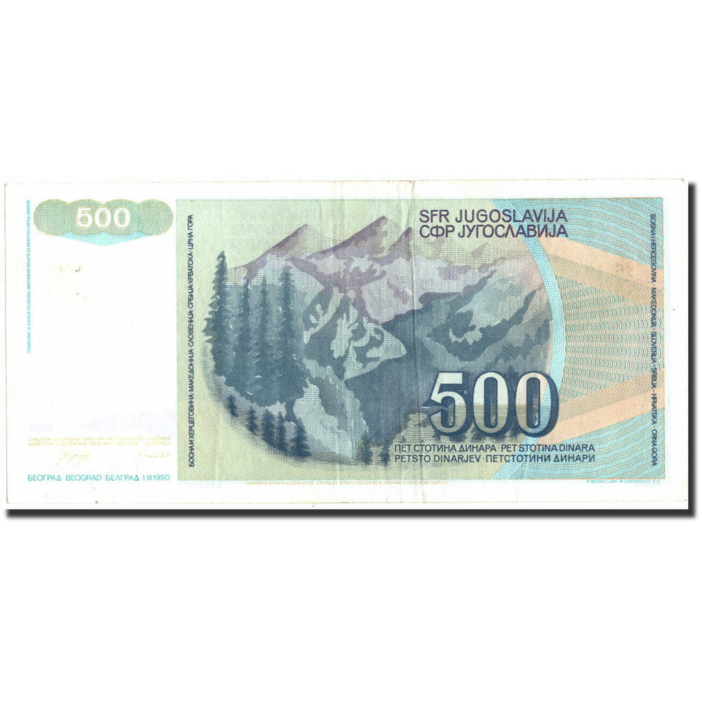 Banconote, Iugoslavia, 500 Dinara, 1990, KM:106, 1990-03-01, BB+
