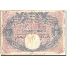 France, 50 Francs, 50 F 1889-1927 ''Bleu et Rose'', 1921, 1921-05-14, VG(8-10)
