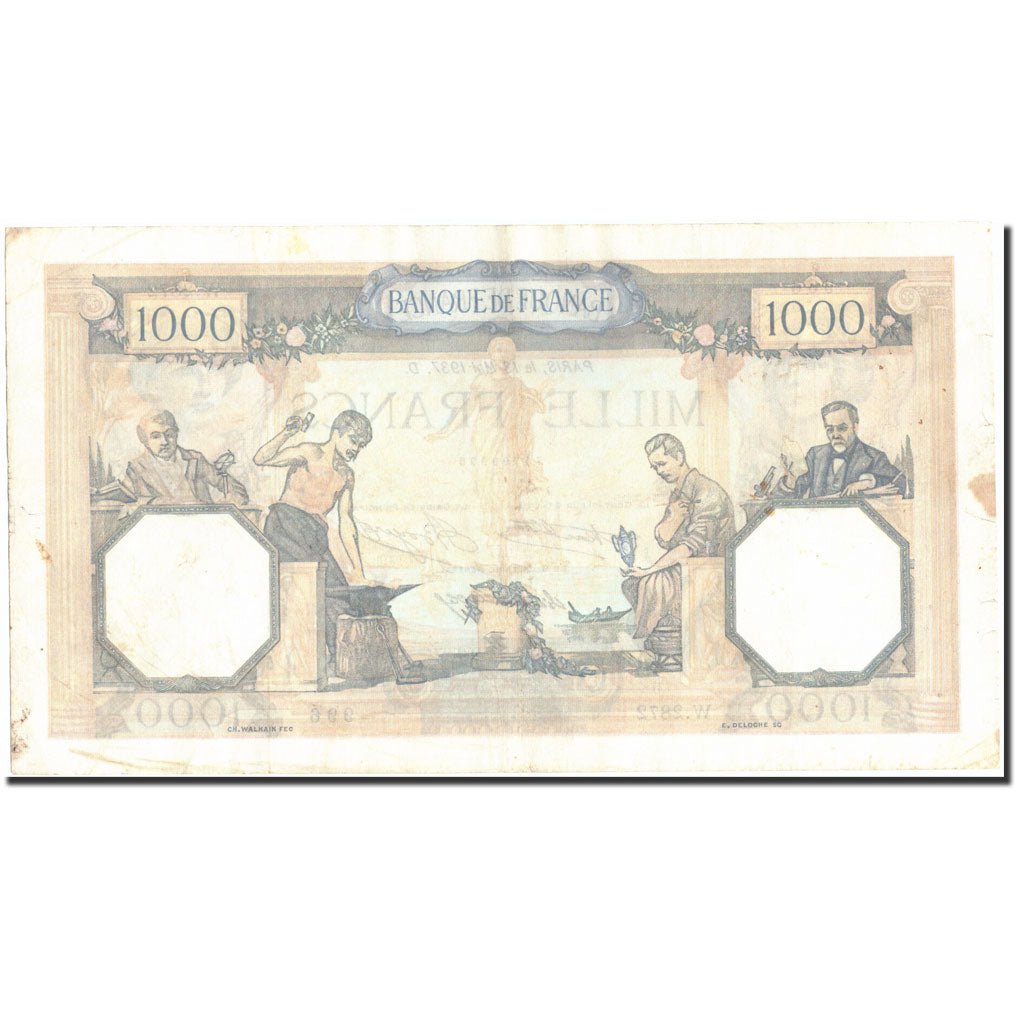 France, 1000 Francs, 1 000 F 1927-1940 ''Cérès et Mercure'', 1937, 1937-05-13