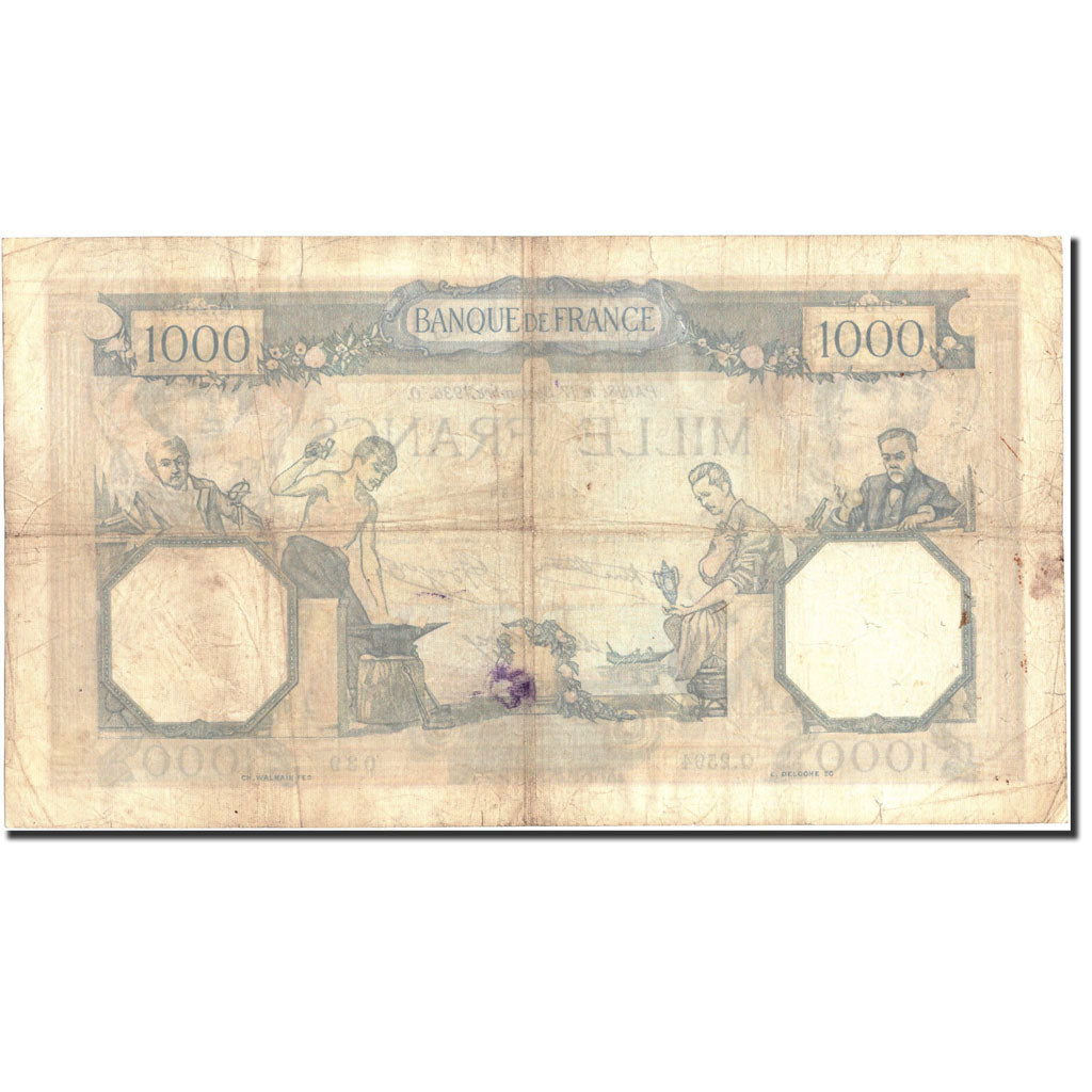 Francia, 1000 Francs, 1 000 F 1927-1940 ''Cérès et Mercure'', 1936