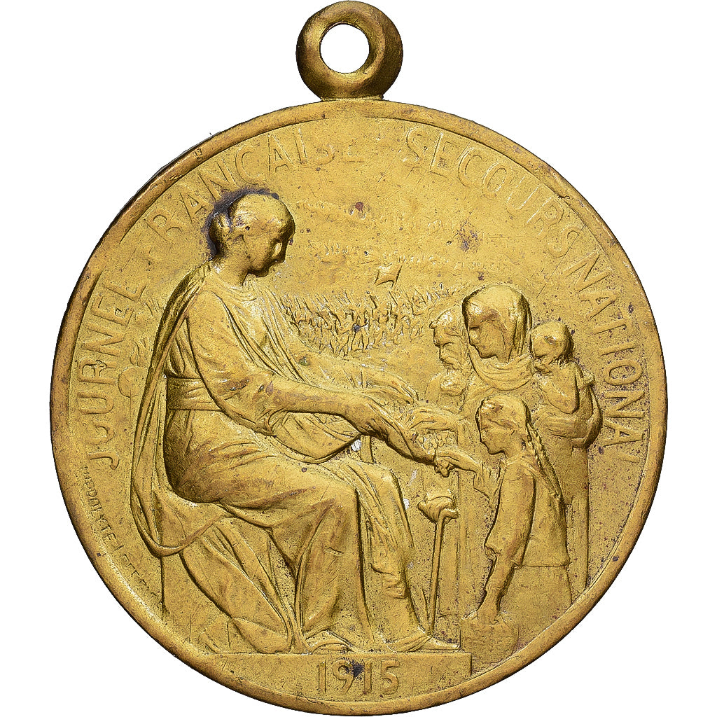 France, Medal, Journée Française du Secours National, 1915, AU(55-58), Copper