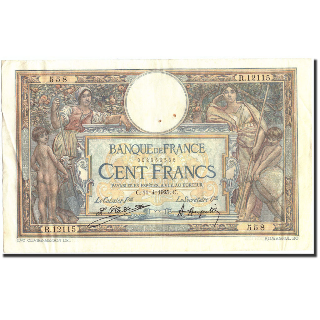 Frankreich, 100 Francs, 100 F 1908-1939 ''Luc Olivier Merson'', 1925