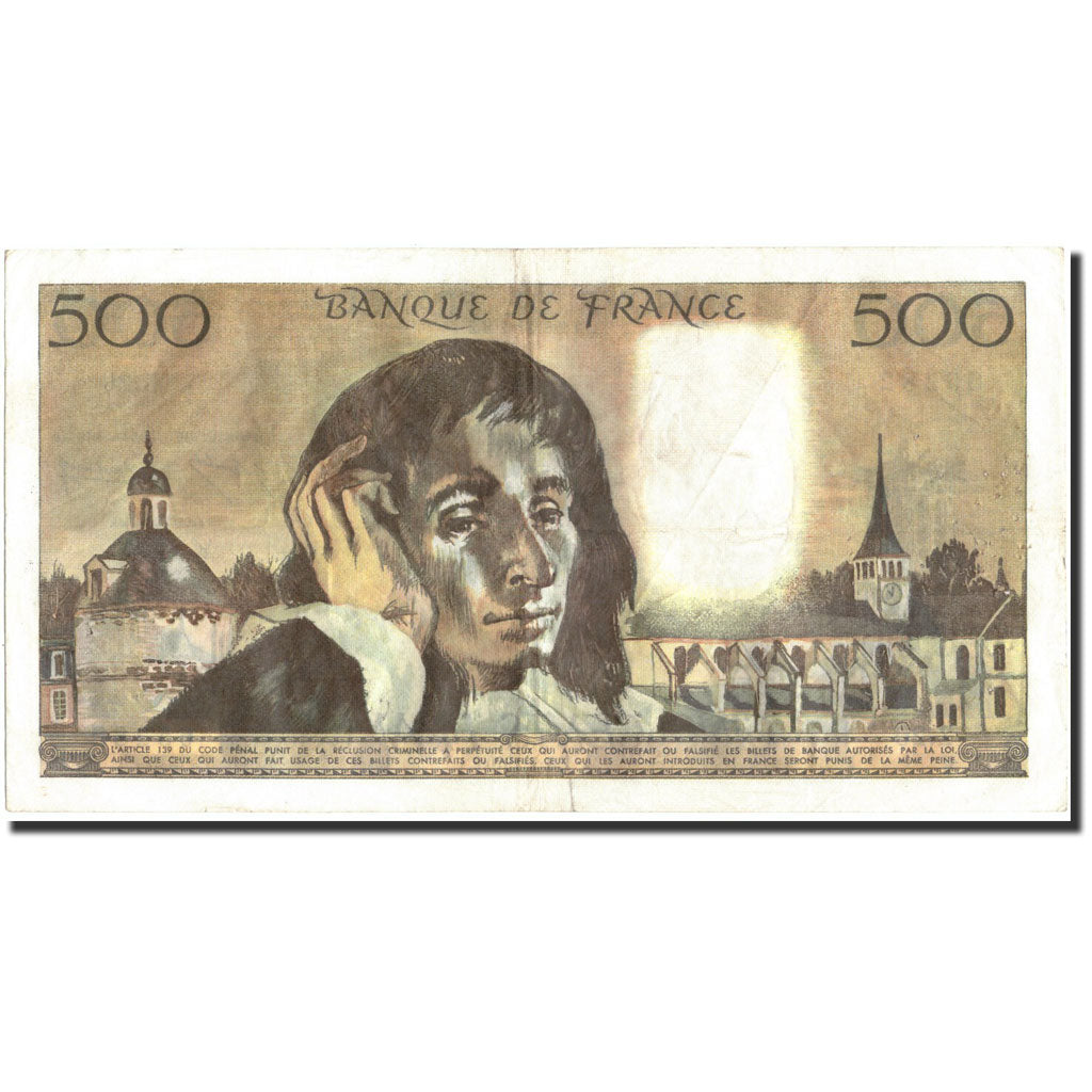 France, 500 Francs, 500 F 1968-1993 ''Pascal'', 1970, 1970-01-08, EF(40-45)