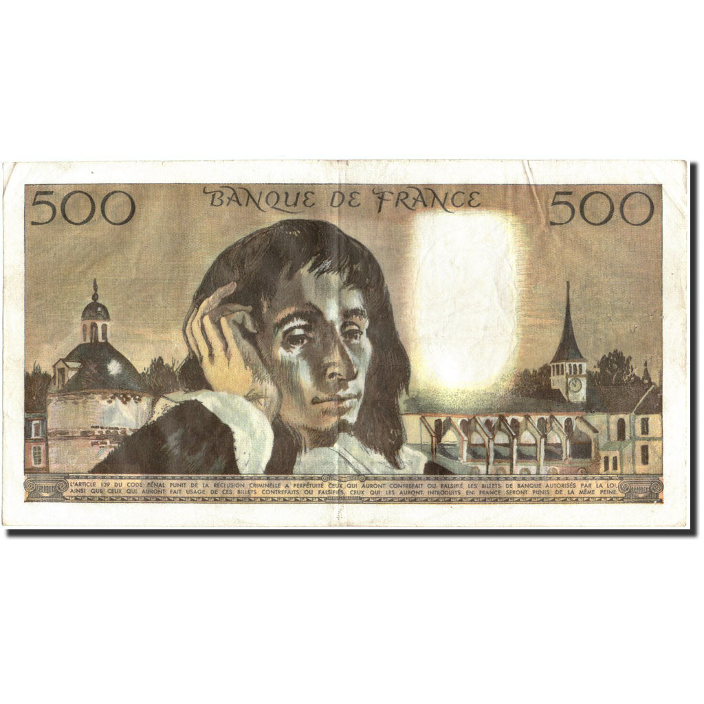 Francja, 500 Francs, Pascal, 1968, 1968-12-05, EF(40-45), Fayette:71.2, KM:156a