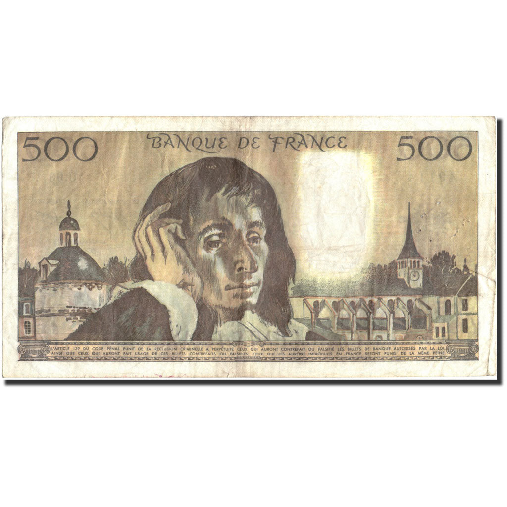 France, 500 Francs, 500 F 1968-1993 ''Pascal'', 1978, 1978-10-05, EF(40-45)