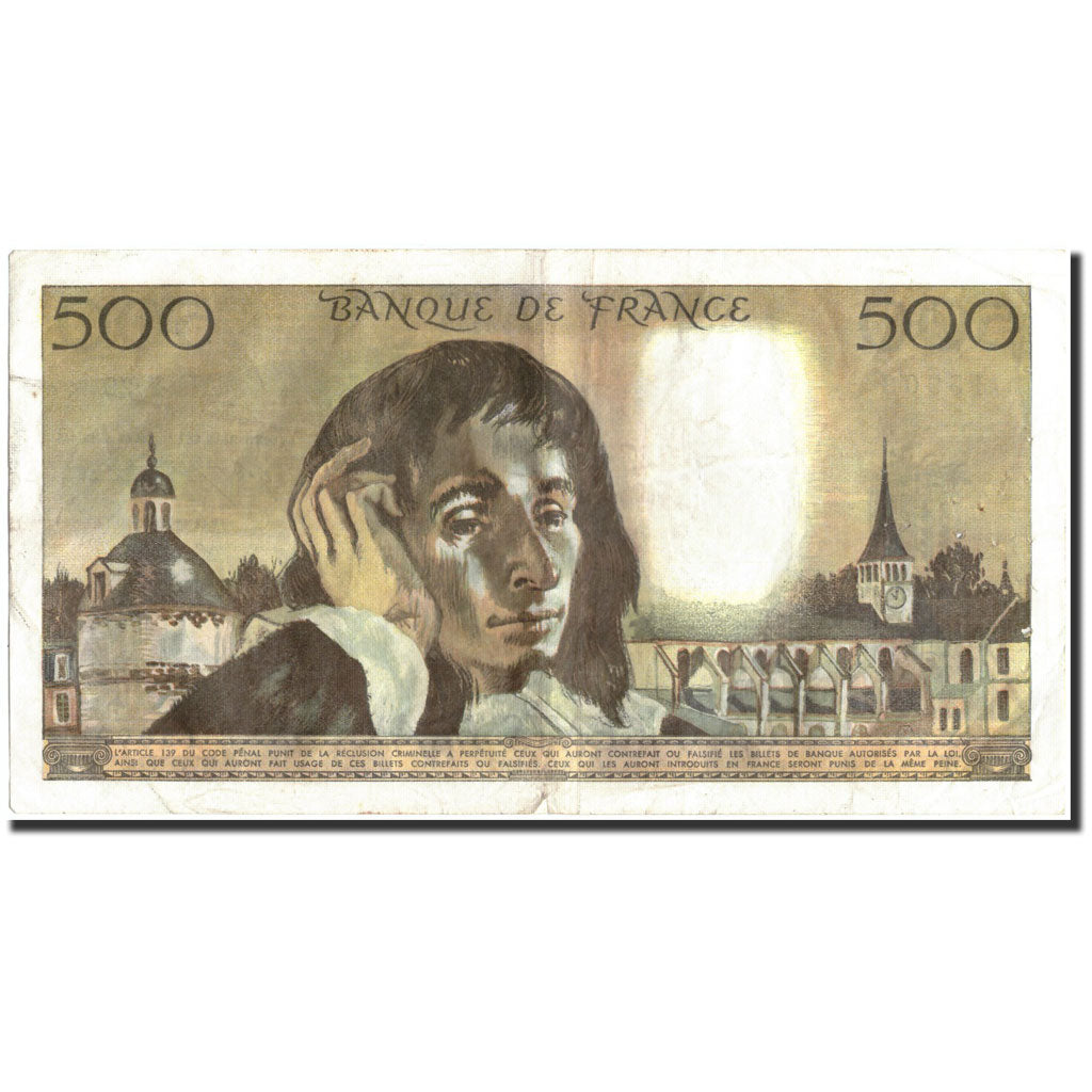 France, 500 Francs, 500 F 1968-1993 ''Pascal'', 1972, 1972-01-06, EF(40-45)