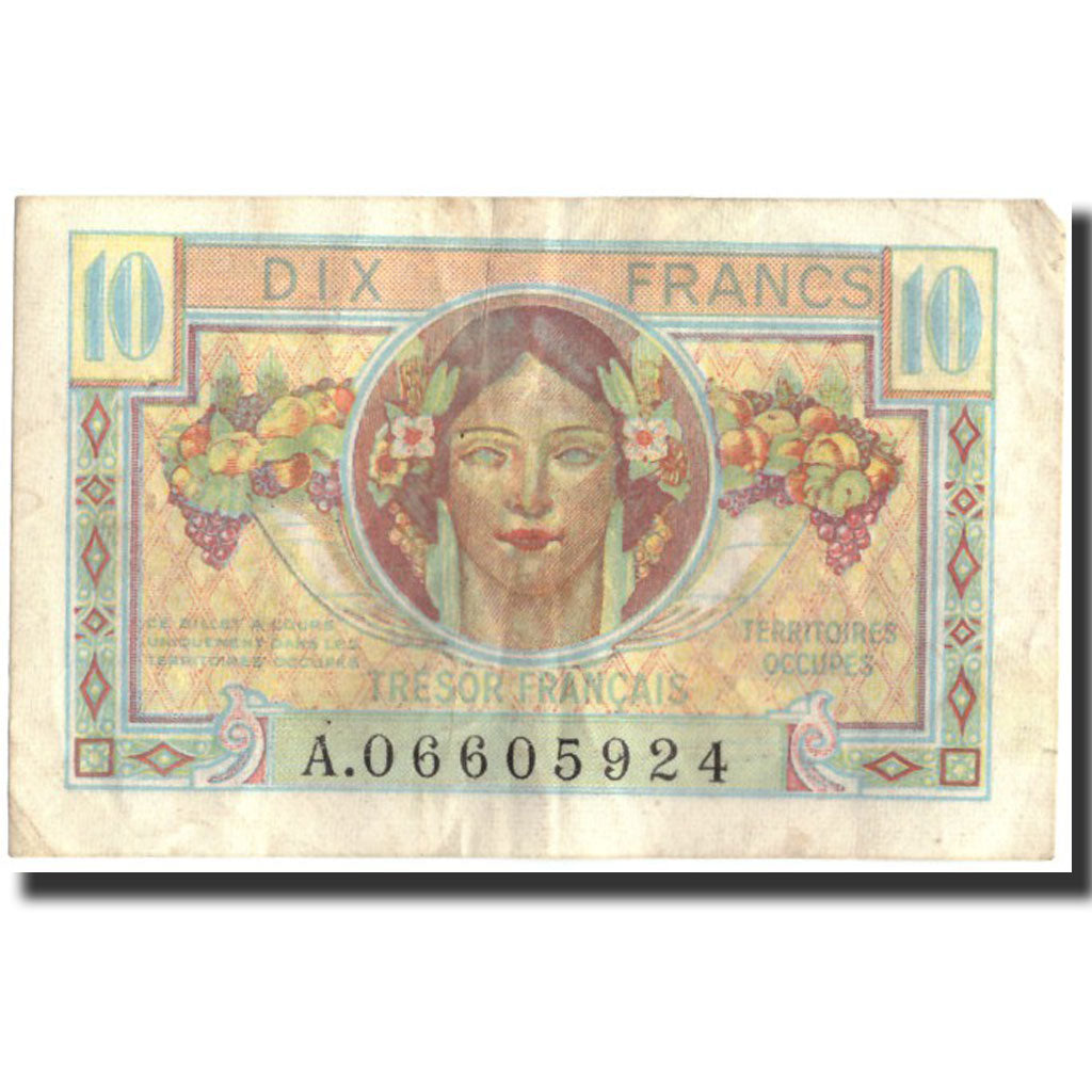 Francja, 10 Francs, 1947 French Treasury, 1947, 1947, EF(40-45), Fayette:VF30.1