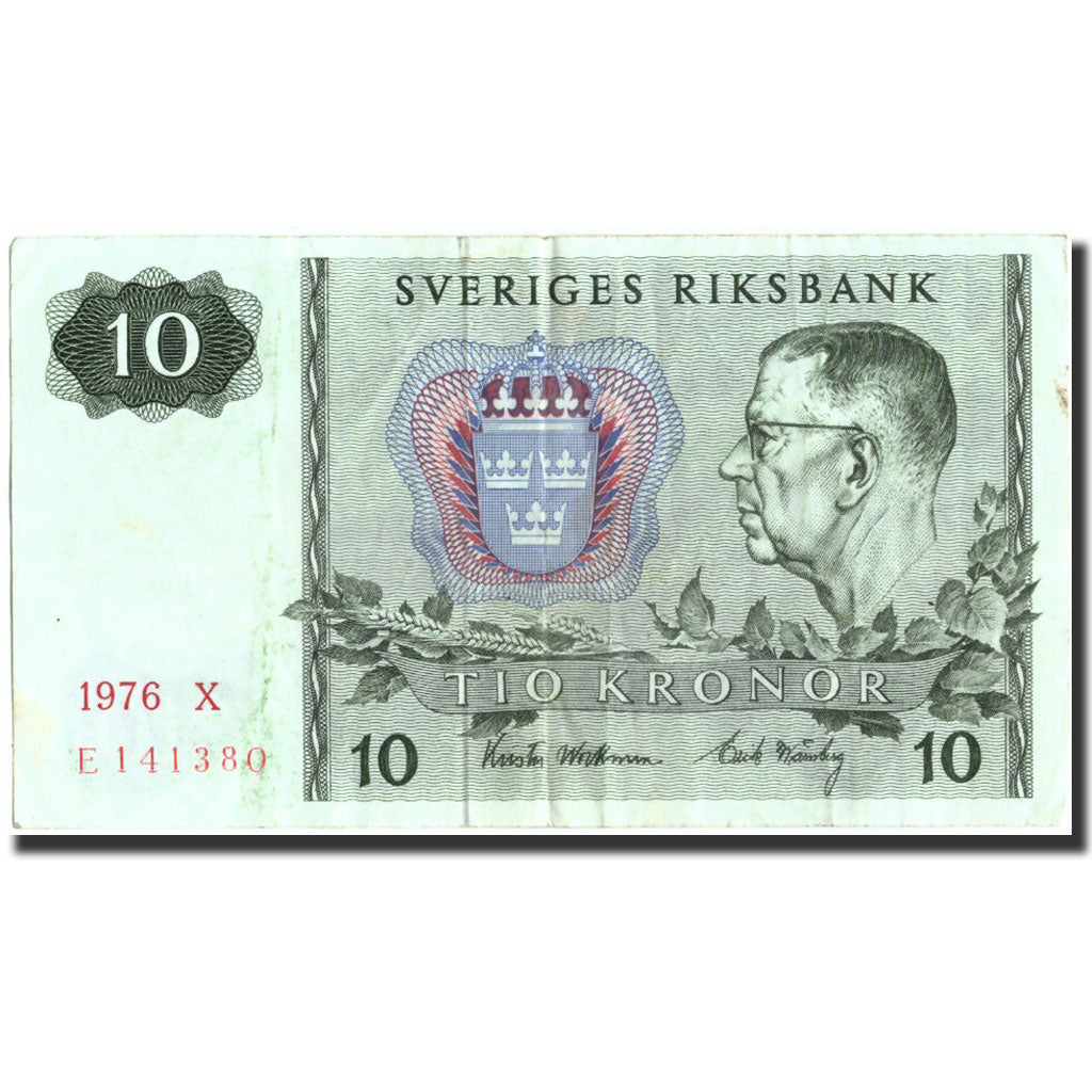 Banknote, Sweden, 10 Kronor, 1976, 1976, KM:52d, AU(50-53)