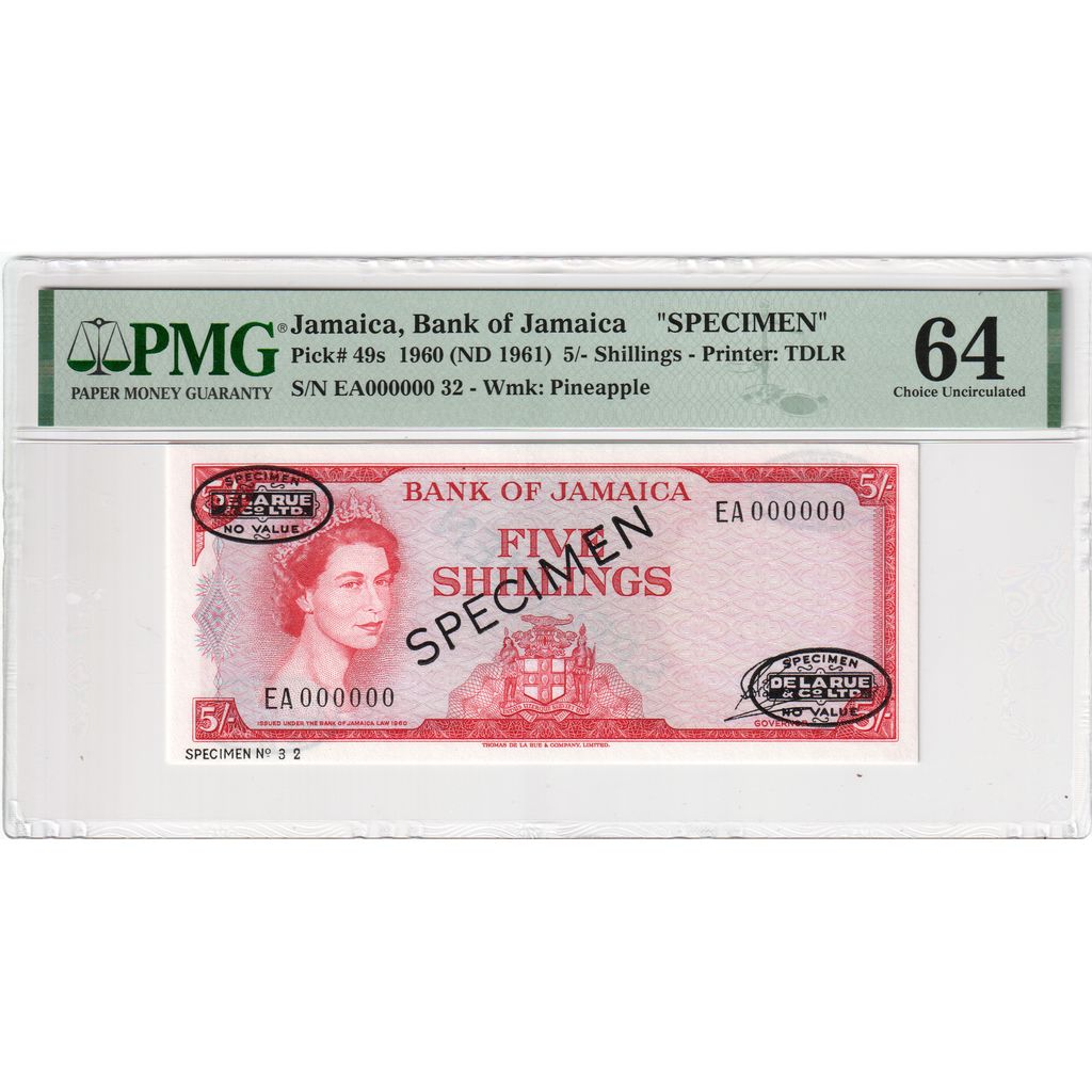 Jamaica, 5 Shillings, 1964, UNC(65-70)