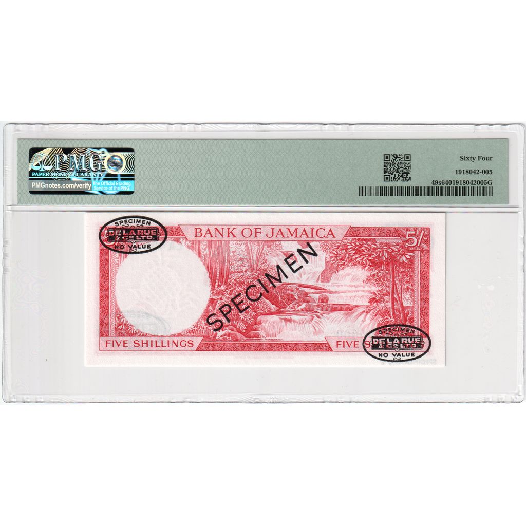 Jamaica, 5 Shillings, 1964, UNC(65-70)