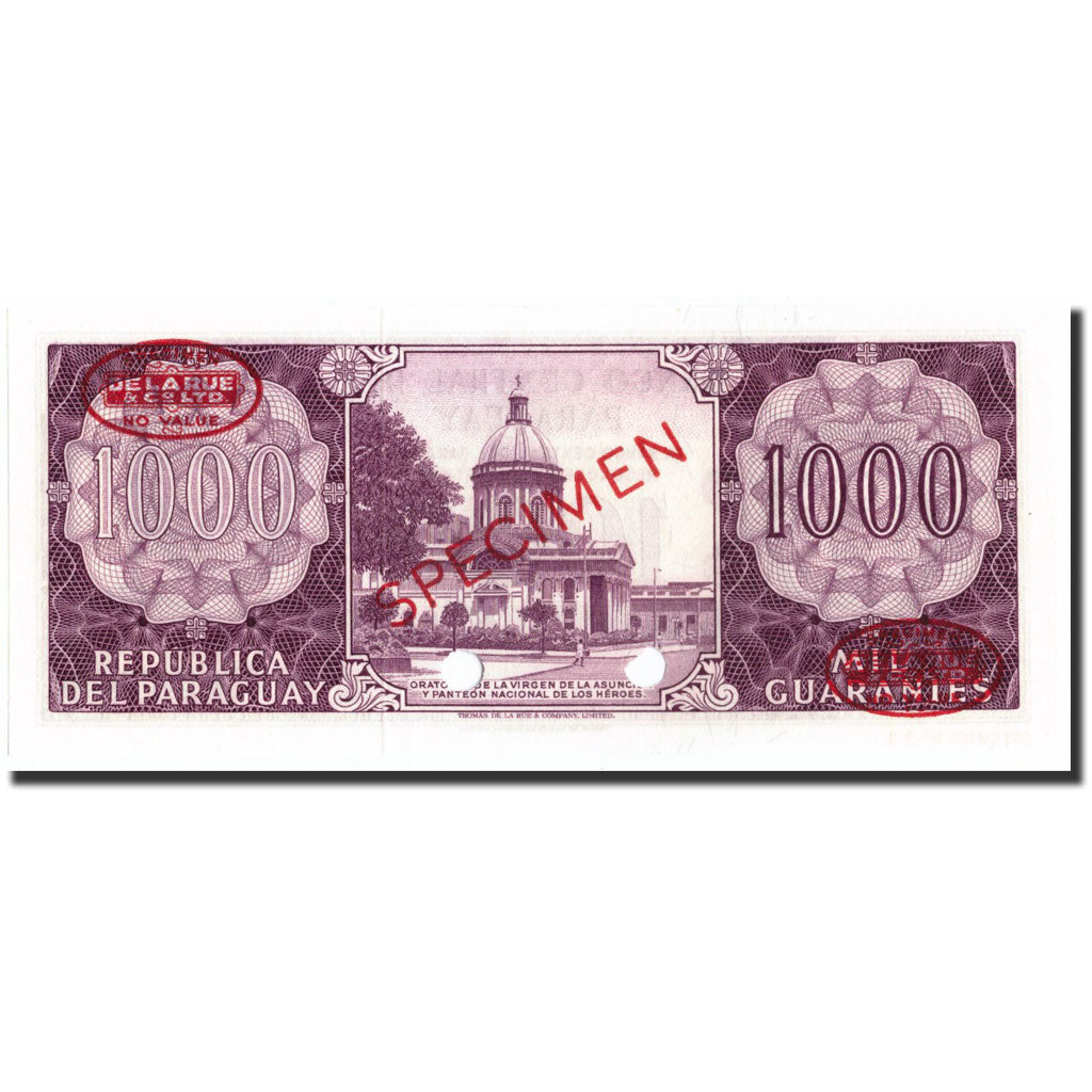 Banknote, Paraguay, 1000 Guaranies, 1952, Specimen TDLR, KM:201s, UNC(65-70)