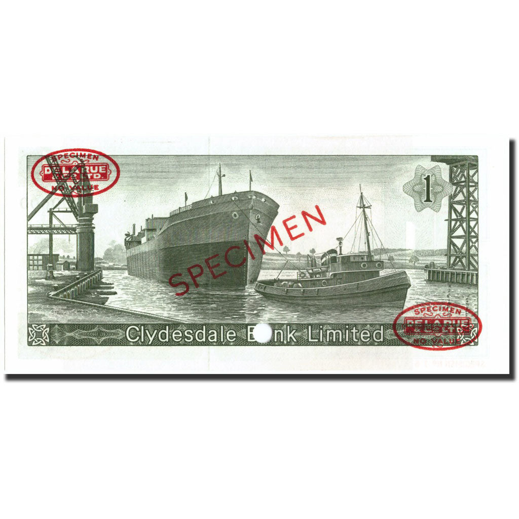 Banknote, Scotland, 1 Pound, 1961, Specimen TDLR, KM:195s, UNC(65-70)