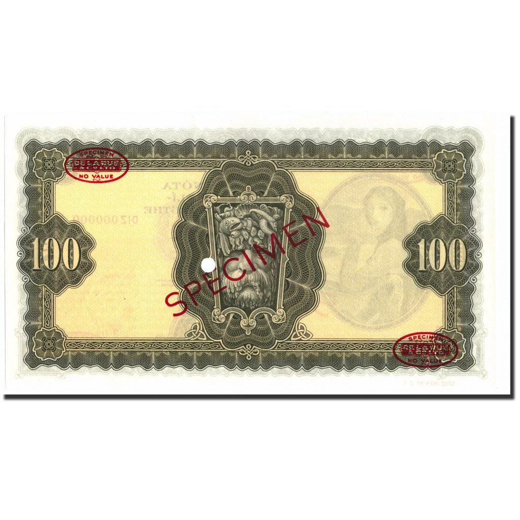 Banknote, Ireland - Republic, 100 Pounds, 1970-75, Specimen, KM:69a, UNC(65-70)