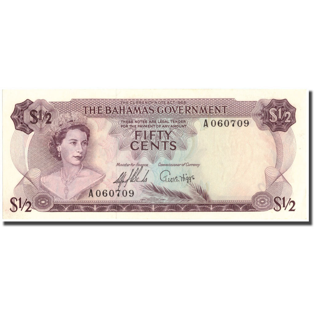 Banconote, Bahamas, 1/2 Dollar, KM:17a, SPL