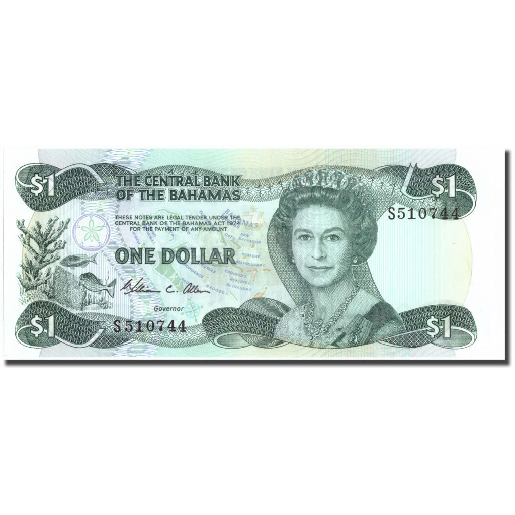 Billet, Bahamas, 1 Dollar, 1974, KM:43a, NEUF