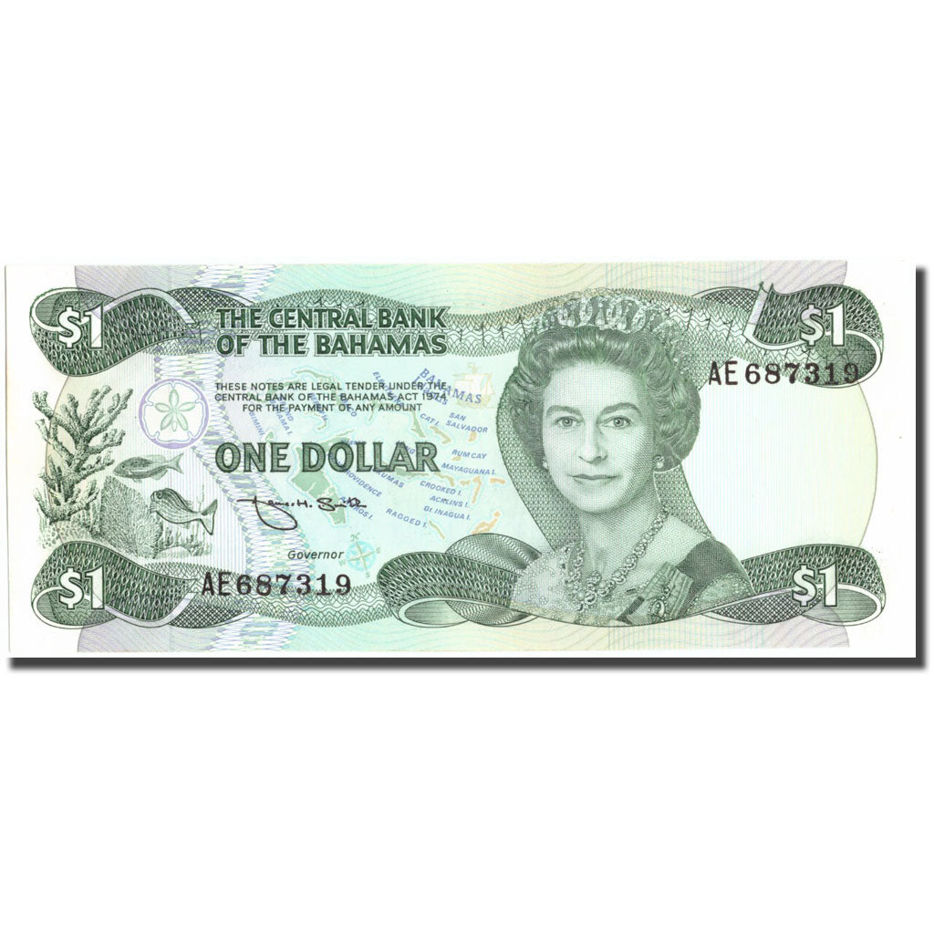 Banconote, Bahamas, 1 Dollar, 1974, 1974, KM:43b, SPL+