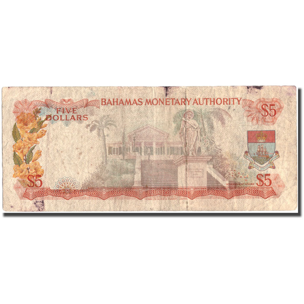 Banconote, Bahamas, 5 Dollars, 1968, KM:29a, MB