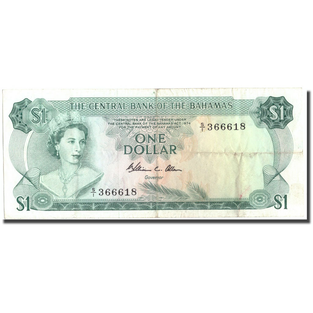 Banconote, Bahamas, 1 Dollar, 1974, KM:35b, BB