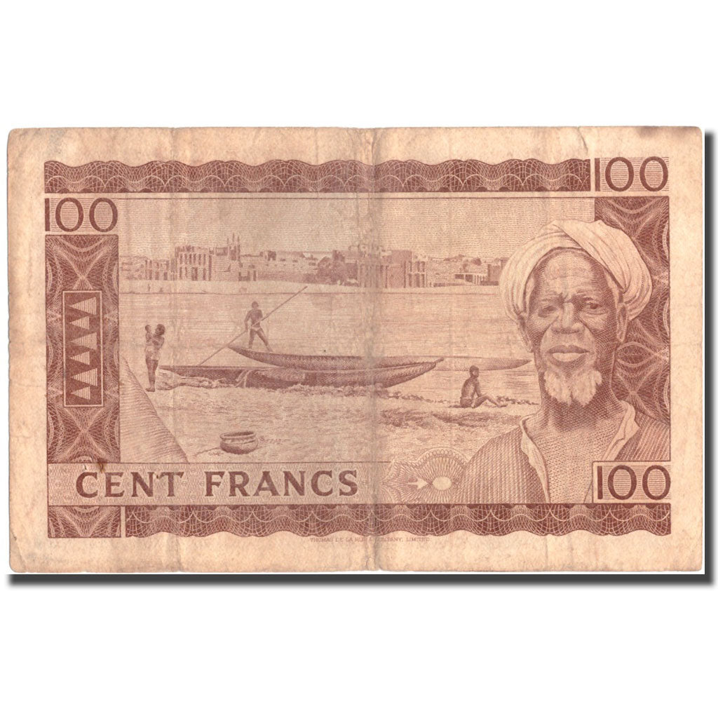 Banknote, Mali, 100 Francs, 1967, 1960-09-22, KM:7a, VF(30-35)