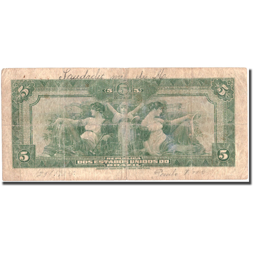 Geldschein, Brasilien, 5 Mil Reis, Undated (1913), KM:24a, S