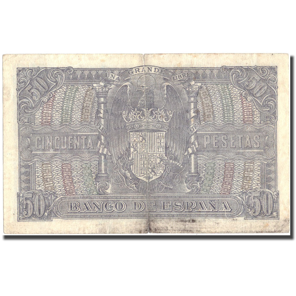 Billet, Espagne, 50 Pesetas, 1940, 1940-01-09, KM:117a, TB