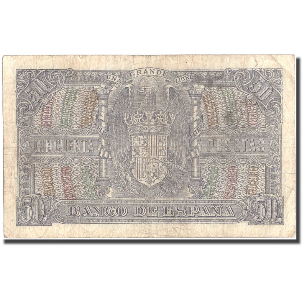 Biljet, Spanje, 50 Pesetas, 1940, 1940-01-09, KM:117a, TB+