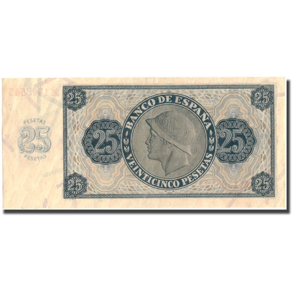 Banknote, Spain, 25 Pesetas, 1936, 1936-11-21, KM:99a, AU(55-58)