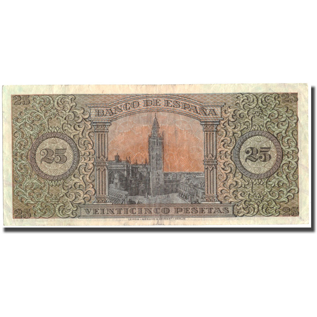 Geldschein, Spanien, 25 Pesetas, 1938, 1938-05-20, KM:111a, SS+