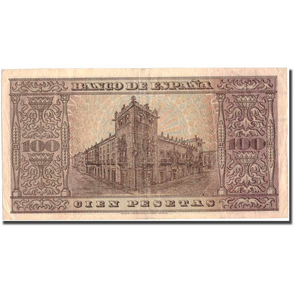 Banknote, Spain, 100 Pesetas, 1938, 1938-05-20, KM:113a, AU(50-53)