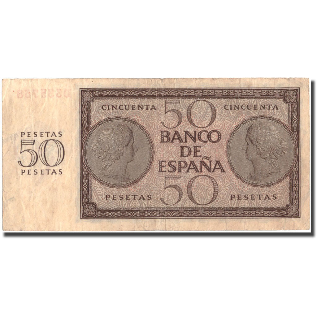 Biljet, Spanje, 50 Pesetas, 1936, 1936-11-21, KM:100a, TTB