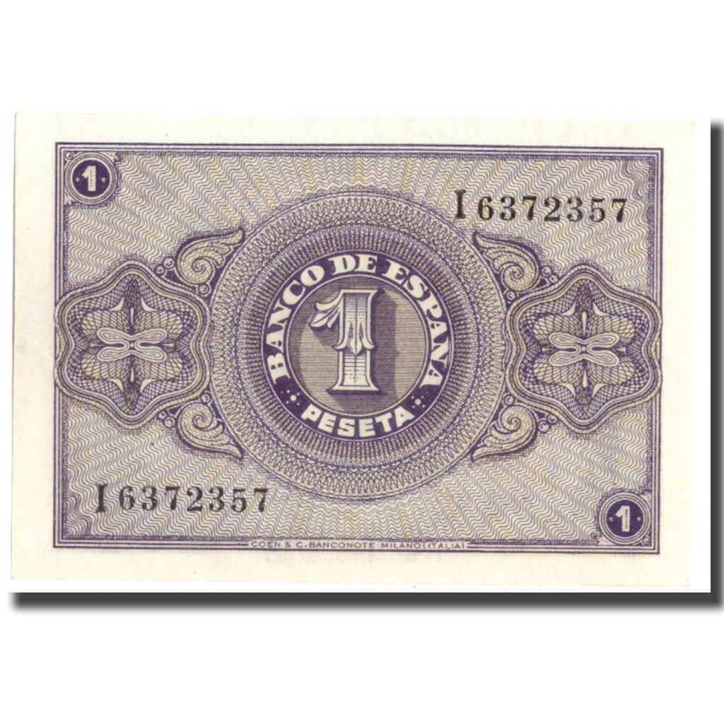 Geldschein, Spanien, 1 Peseta, 1938, 1938-04-30, KM:107a, UNZ-