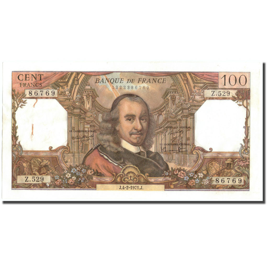 France, 100 Francs, 100 F 1964-1979 ''Corneille'', 1971, 1971-02-04, AU(50-53)