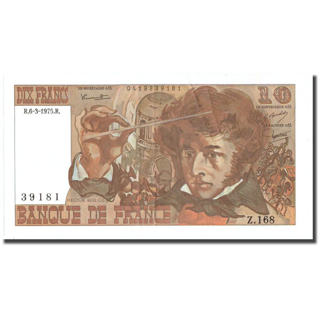 France, 10 Francs, 10 F 1972-1978 ''Berlioz'', 1975, 1975-03-06, SUP, KM:150b