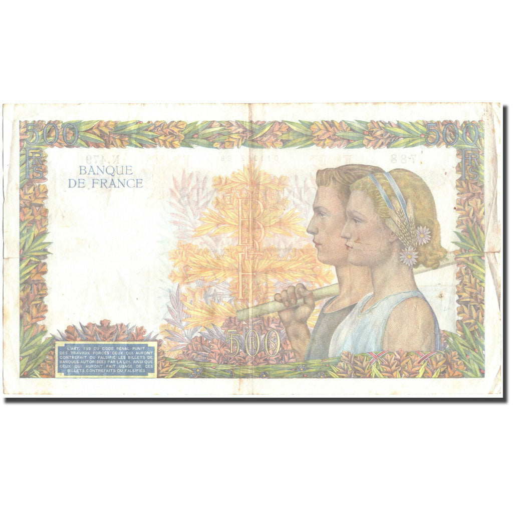 Francia, 500 Francs, 500 F 1940-1944 ''La Paix'', 1940, 1940-06-20, B