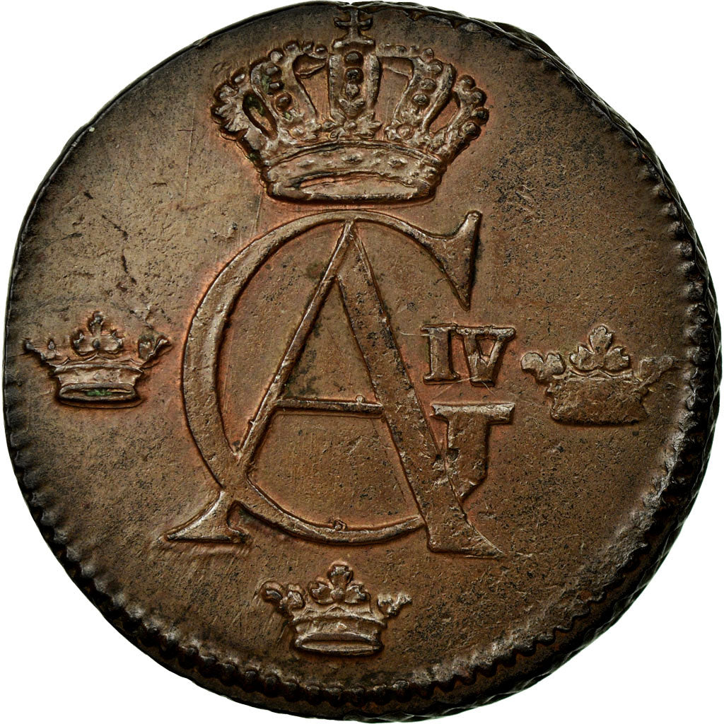 Moneta, Svezia, Gustaf IV Adolf, 1/2 Skilling, 1807, SPL-, Rame, KM:565
