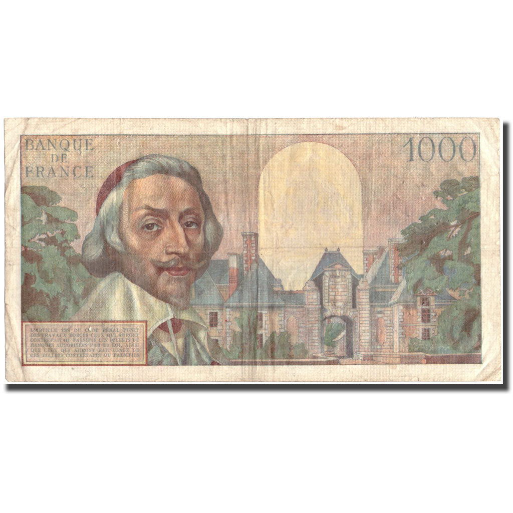 Francja, 10 Nouveaux Francs on 1000 Francs, Richelieu, 1957-03-07, S.330