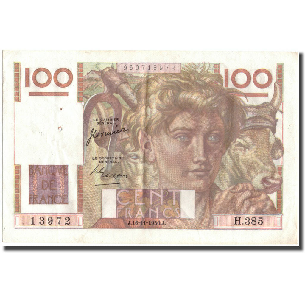 Francia, 100 Francs, 100 F 1945-1954 ''Jeune Paysan'', 1950, 1950-11-16, MBC+