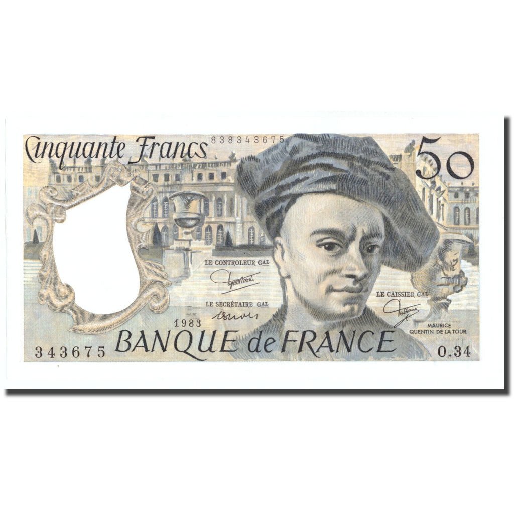 Francia, 50 Francs, 50 F 1976-1992 ''Quentin de La Tour'', 1983, 1983, SC+