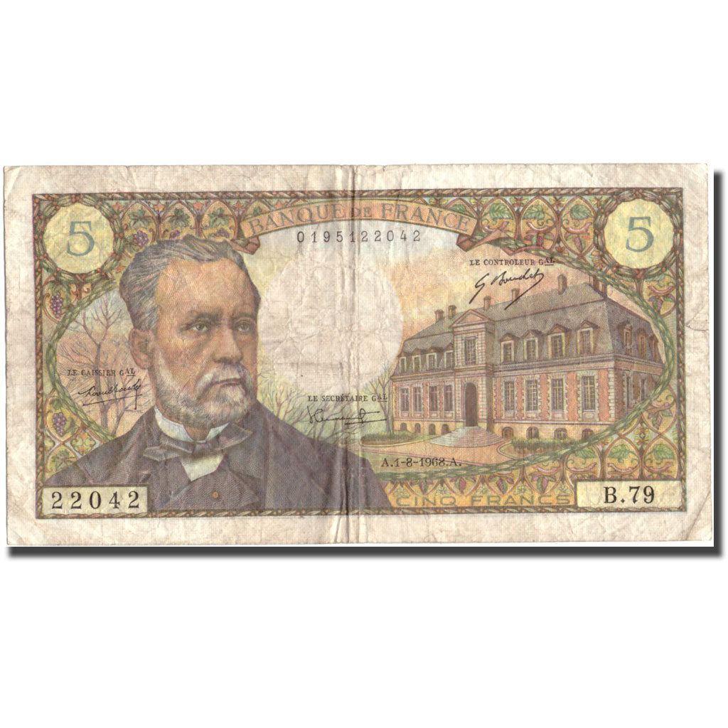 Frankreich, 5 Francs, 5 F 1966-1970 ''Pasteur'', 1968, 1968-08-01, S